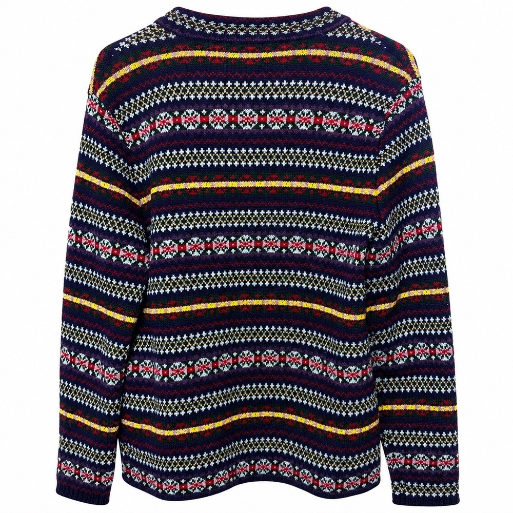 Lauren Ralph Lauren Fair Isle LambsWool Cardigan Sweater Women L Vintage Nordic - Picture 4 of 4